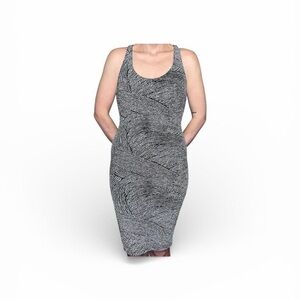 Elegant Gray Patterned Women's Dress